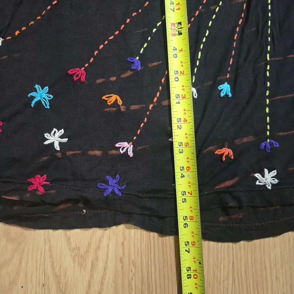 NEW Rising International Handmade Tie Dye Embroidered Maxi Dress L Boho Nepal - Picture 12 of 12